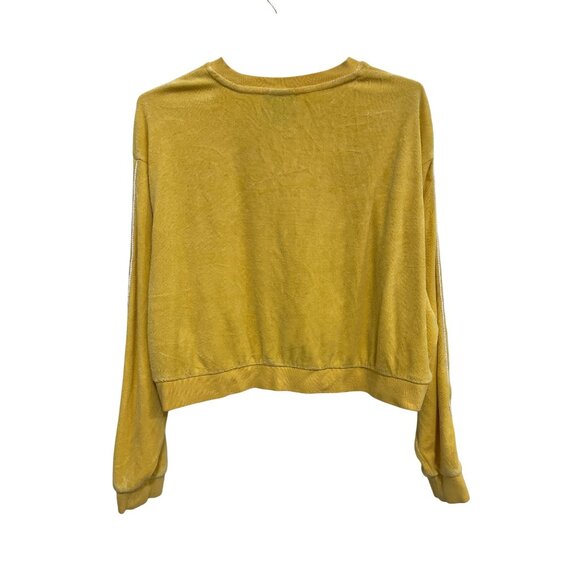 Nike Terry Sweatshirt Size Small Crewneck Cropped Pullover Yellow White Sporty - Picture 4 of 9